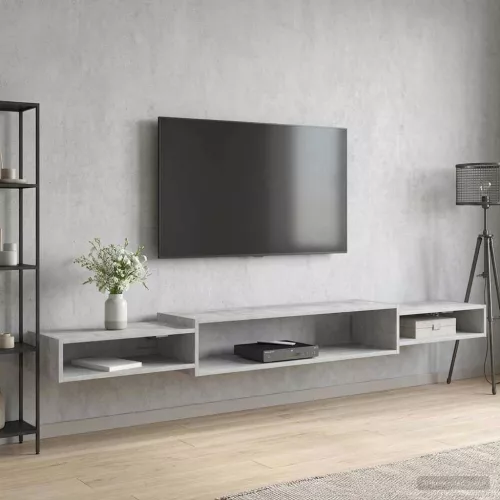 vidaXL Falsítható TV Szekrény Falra szerelhető Betonszürke