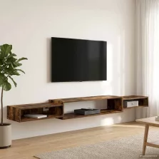   vidaXL Falsítható TV Szekrény Falra szerelhető Füstös Tölgy