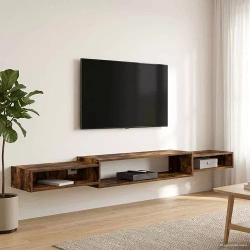 vidaXL Falsítható TV Szekrény Falra szerelhető Füstös Tölgy