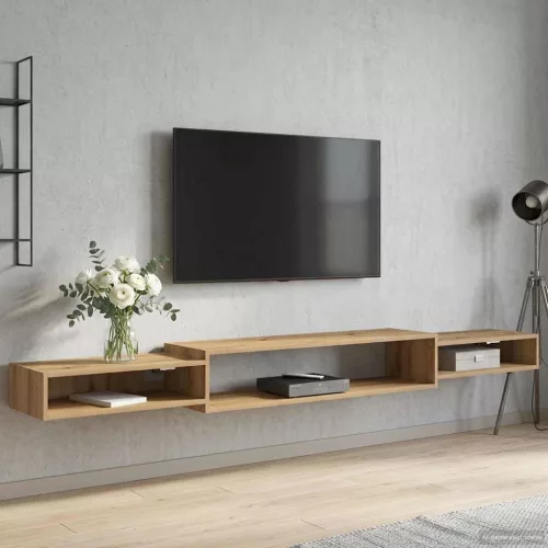 vidaXL Falsítható TV Szekrény Falra szerelhető Kézműves Tölgy