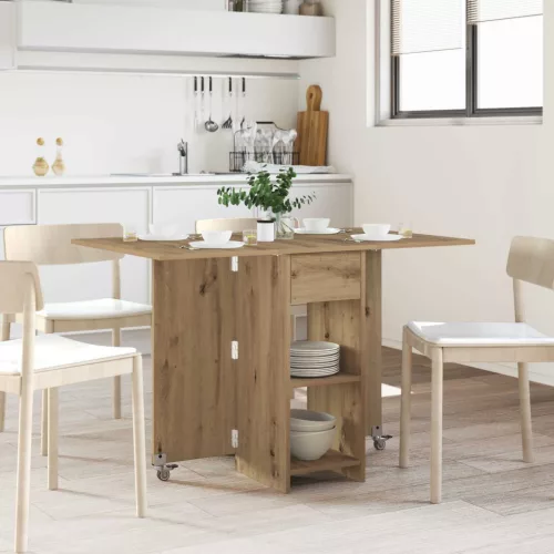 vidaXL Étkezőasztal 115 x 70 x 75 cm Szerelt Fa Kézműves Tölgy