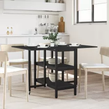   vidaXL Étkezőasztal 122 x 80 x 76,5 cm Szerelt Fa Fekete Tölgy