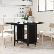   vidaXL Összecsukható étkezőasztal görgőkkel 130 x 80 x 76,5 cm