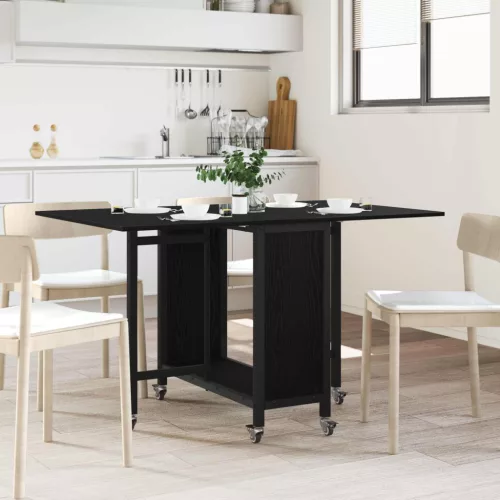 vidaXL Összecsukható étkezőasztal görgőkkel 130 x 80 x 76,5 cm
