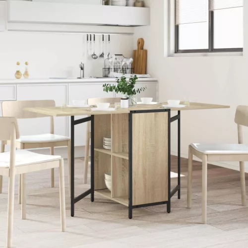 vidaXL Étkezőasztal 144 x 60 x 75 cm Szerelt Fa Sonoma Tölgy