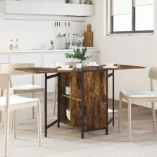   vidaXL Étkezőasztal 144 x 60 x 75 cm Szerelt Fa Füstös Tölgy