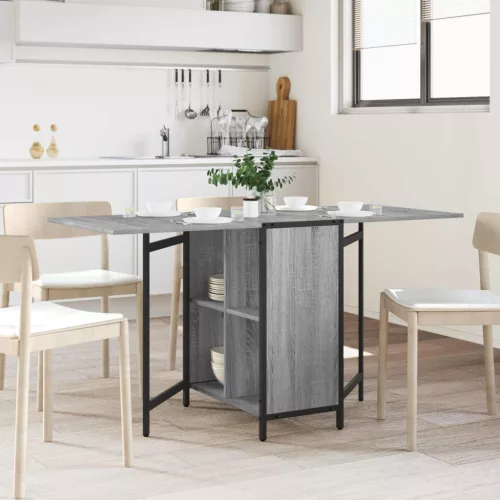 vidaXL Étkezőasztal 144 x 60 x 75 cm Szerelt Fa Szürke Sonoma