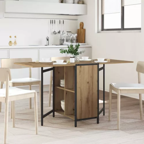 vidaXL Étkezőasztal 144 x 60 x 75 cm Szerelt Fa Kézműves Tölgy