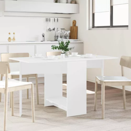 vidaXL Étkezőasztal 138 x 70 x 73,5 cm Szerelt Fa Fehér Négyszögletes