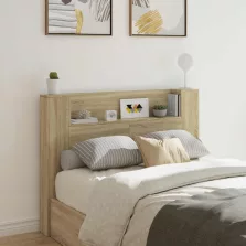   vidaXL LED-es Fejtámla Szekrény Sonoma 140 x 16,5 x 103,5 cm Faanyag