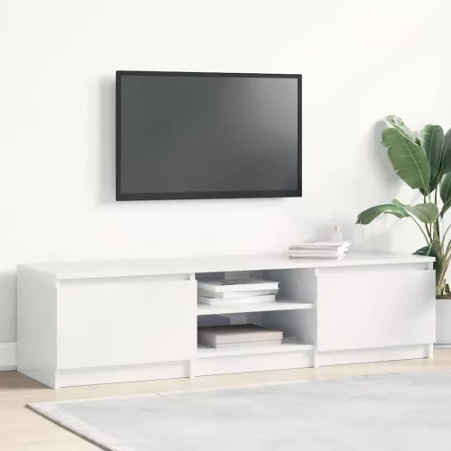 vidaXL magasfényű fehér szerelt fa TV-szekrény 140 x 40 x 35,5 cm
