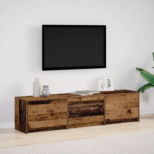 vidaXL TV szekrény leddel fiókkal Öreg fa 165 x 34 x 40 cm Faanyag