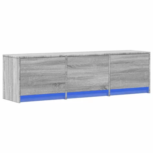 vidaXL TV szekrény leddel Szürke Sonoma 140 x 34 x 40 cm Faanyag
