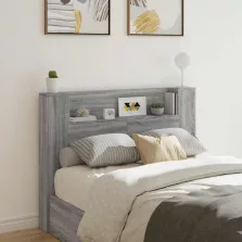   vidaXL LED-es Fejtámla Szekrény Szürke Sonoma 140 x 16,5 x 103,5 cm