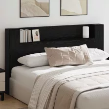   vidaXL LED-es Fejtámla Szekrény Fekete tölgy 180 x 16,5 x 103,5 cm