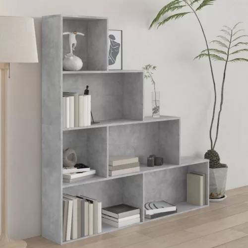 vidaXL betonszürke szerelt fa könyvszekrény/térelválasztó 155x24x160cm