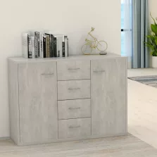   vidaXL betonszürke szerelt fa tálalószekrény 88 x 30 x 65 cm