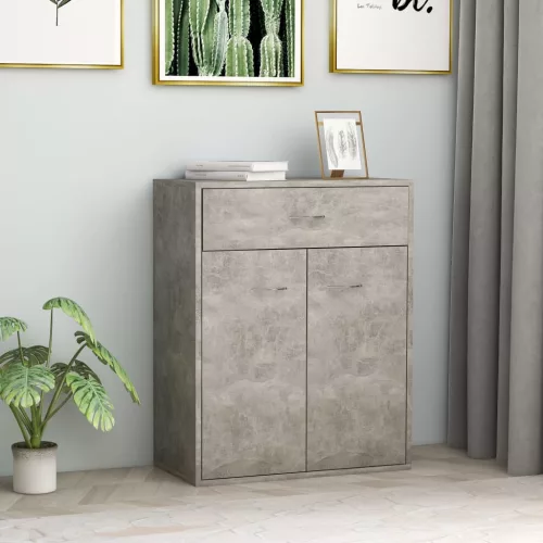 vidaXL betonszürke szerelt fa tálalószekrény 60 x 30 x 75 cm