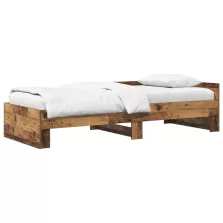 vidaXL Ágykeret támlával Antik Fa 80 x 200 cm Szerelt Fa