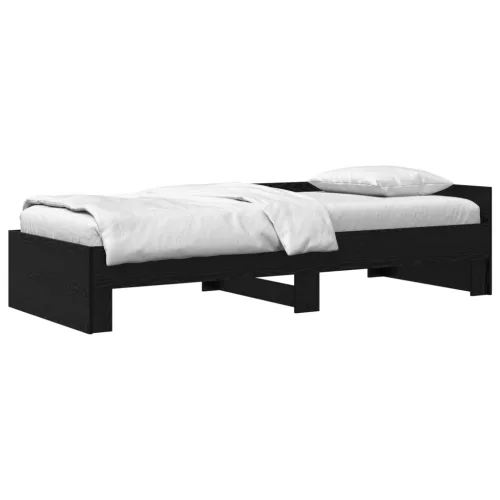 vidaXL Ágykeret támlával Fekete Tölgy 80 x 200 cm Szerelt Fa