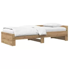   vidaXL Ágykeret támlával Kézműves Tölgy 80 x 200 cm Szerelt Fa