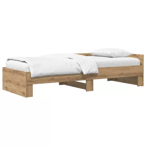 vidaXL Ágykeret támlával Kézműves Tölgy 80 x 200 cm Szerelt Fa