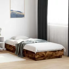   vidaXL Padlós ágykeret Füstös Tölgy 80 x 200 cm Szerelt Fa