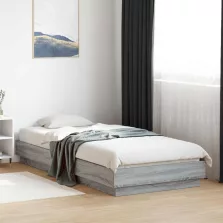   vidaXL Padlós ágykeret Szürke Sonoma 80 x 200 cm Szerelt Fa