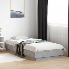 vidaXL Padlós ágykeret Betonszürke 80 x 200 cm Szerelt Fa