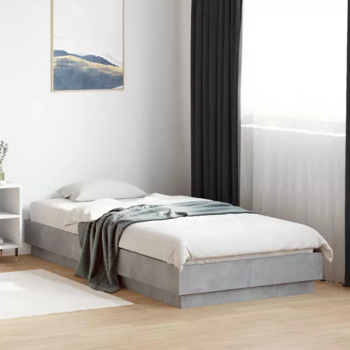 vidaXL Padlós ágykeret Betonszürke 80 x 200 cm Szerelt Fa