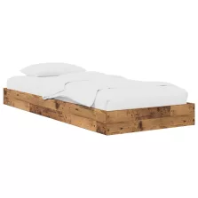 vidaXL Padlós ágykeret Antik Fa 80 x 200 cm Szerelt Fa