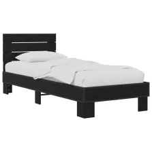   vidaXL Ágykeret támlával Fekete Tölgy 80 x 200 cm Szerelt Fa