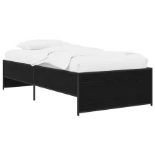 vidaXL Ágykeret Fekete Tölgy 80 x 200 cm Szerelt Fa