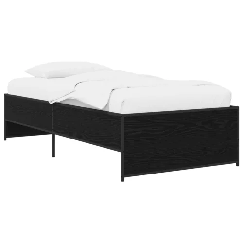 vidaXL Ágykeret Fekete Tölgy 80 x 200 cm Szerelt Fa