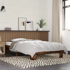 vidaXL Ágykeret Füstös Tölgy 80 x 200 cm Szerelt Fa