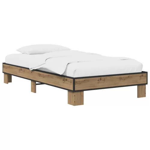 vidaXL Ágykeret Kézműves Tölgy 80 x 200 cm Szerelt Fa
