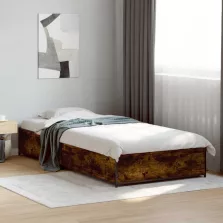 vidaXL Ágykeret Füstös Tölgy 80 x 200 cm Szerelt Fa