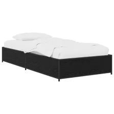 vidaXL Ágykeret Fekete Tölgy 80 x 200 cm Szerelt Fa