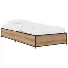 vidaXL Ágykeret Kézműves Tölgy 80 x 200 cm Szerelt Fa