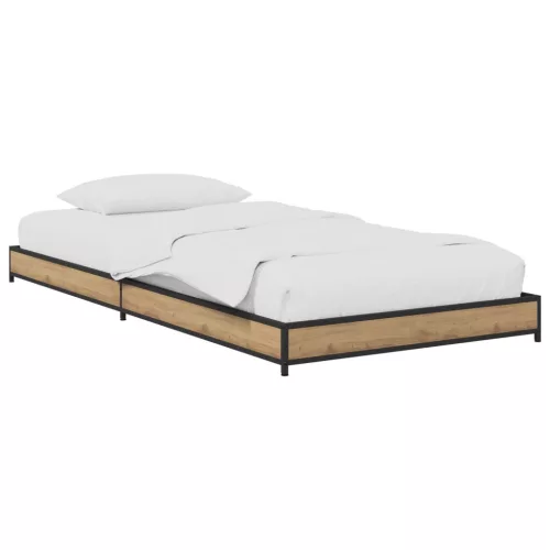 vidaXL Ágykeret Kézműves Tölgy 80 x 200 cm Szerelt Fa