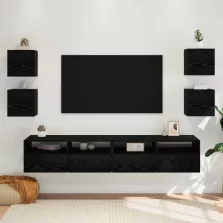   vidaXL Fali TV Szekrény 4 pcs Fekete Tölgy 30,5 x 30 x 30 cm