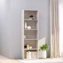   vidaXL 5-szintes betonszürke szerelt fa könyvszekrény 60 x 30 x 189 cm