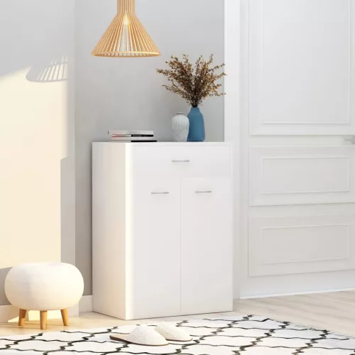 vidaXL fehér szerelt fa cipősszekrény 60 x 35 x 84 cm