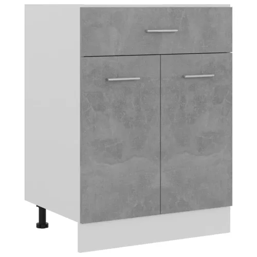 vidaXL betonszürke szerelt fa fiókos alsószekrény 60 x 46 x 81,5 cm
