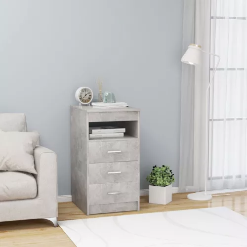 vidaXL betonszürke szerelt fa fiókos szekrény 40 x 50 x 76 cm