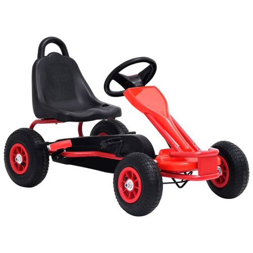 vidaXL Piros pedálos gokart pneumatikus gumikkal