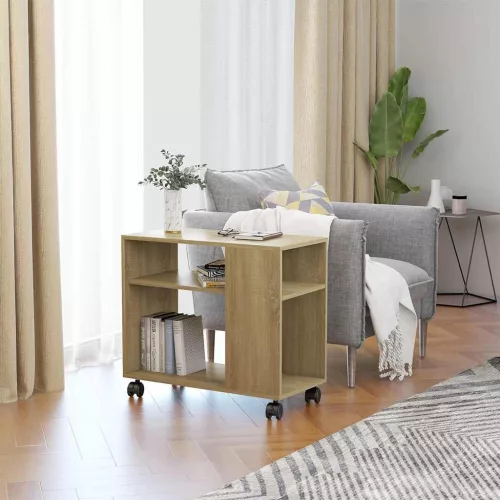 vidaXL sonoma tölgy színű szerelt fa kisasztal 70 x 35 x 55 cm