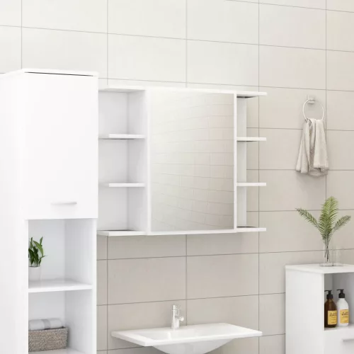 vidaXL fehér szerelt fa fürdőszobai tükör 80 x 20,5 x 64 cm