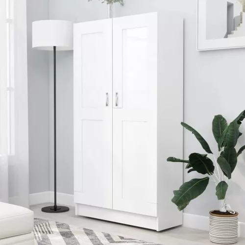 vidaXL fehér szerelt fa könyvszekrény 82,5 x 30,5 x 150 cm