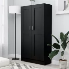   vidaXL fekete szerelt fa könyvszekrény 82,5 x 30,5 x 150 cm